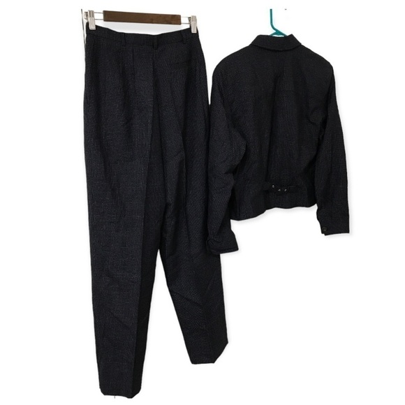 Vintage 90s excursion gray plaid jacket and high waisted pants - Picture 2 of 13